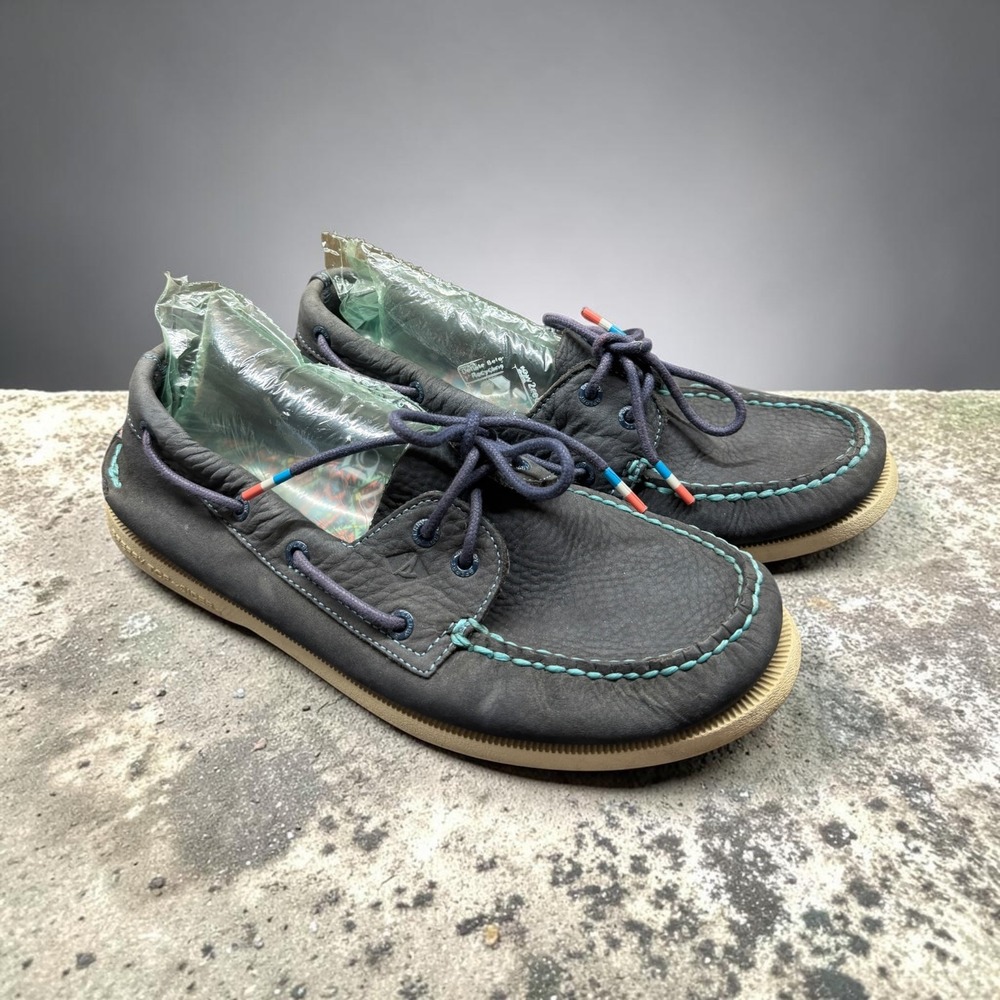 Sperry Top-sider Boat Shoe Mens Size US 10 Blue Aztec Slip On Leather Boat Shoes